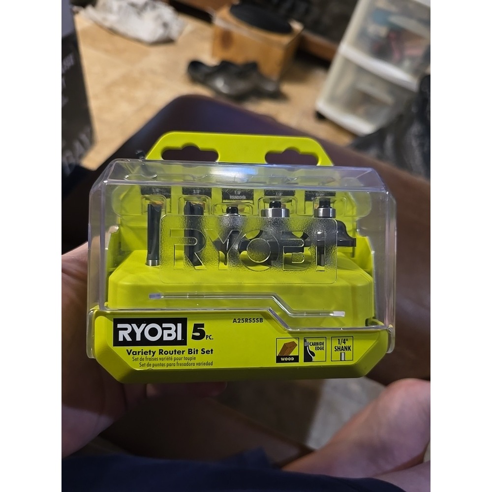 Ryobi A25RS55B 5pc Variety Router Bit Set ¼" Shank Max RPM Rating 30,000/ Min